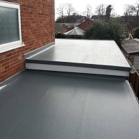 Double flat roof with new facias and guttering Sherborne